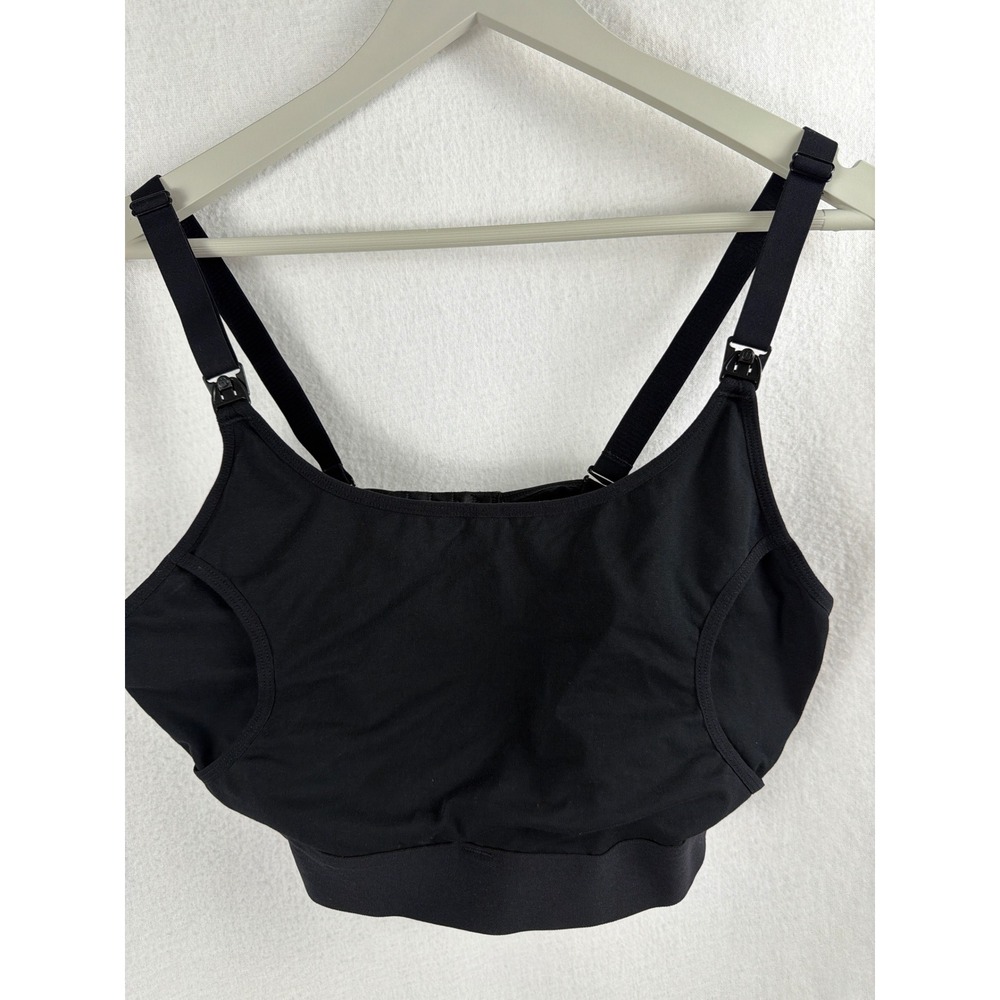 Momcozy Hands Free Pumping Bra Black XL Cotton Spandex Nursing Maternity